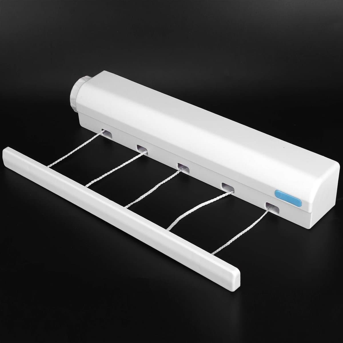 carmdering - Wasdraad - Waslijn Uittrekbaar - Uittrekbare Wasdraad - Drooglijnen - 5x 3,2 meter - Binnen en Buiten – plastic - Alternatief Wasrek of Droogrek- Wit — afbeelding 1