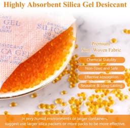 Gel Regenerable Desiccant,20 g x 24 stuks Silica Beads Orange,Silica — thumbnail 2