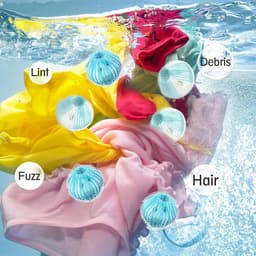 SnelShoppen - Haarverwijderingsballen voor Wasmachine, Dierenharen Vangen, Microvezel Haarverwijderaar, Wasaccessoire voor Katten/Honden, 4 Stuks, Bes — thumbnail 3
