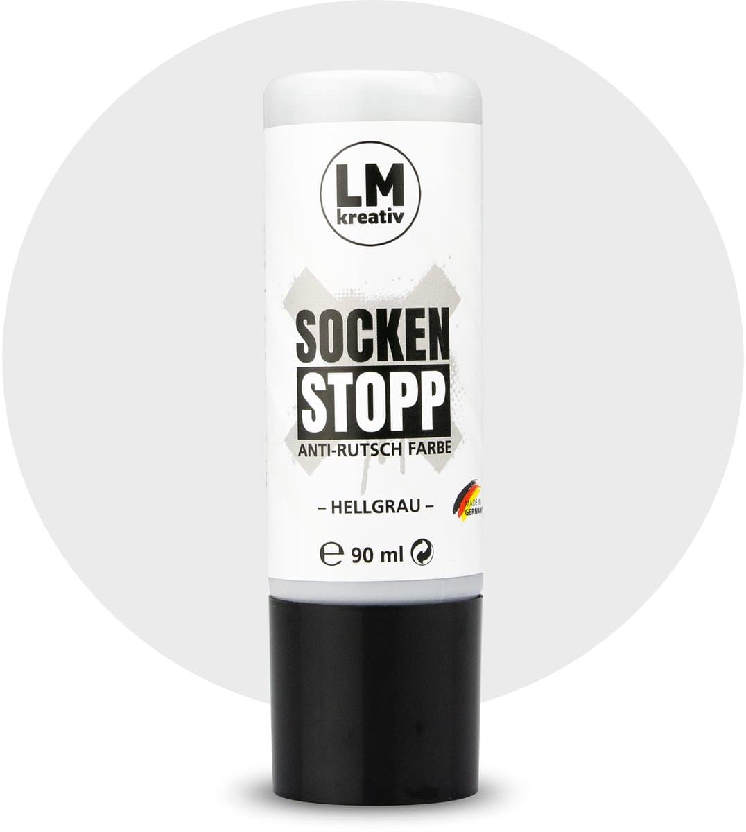 LM-Kreativ Sock Stop - Anti slip textielverf - 90 ml - Lichtgrijs - Waterbasis, latexvrij en geurloos — afbeelding 1