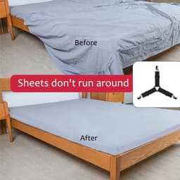 SnelShoppen - Bedlaken Klemmen Set van 4, Verstelbare Spanners voor Bedlakens met Metalen Clips, Elastische Hoek Klemmen voor Stabiliteit en Stevighei — thumbnail 3