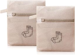 SnelShoppen - 2 Pack Mesh Waszakken Reissokken Wasnet met Rits voor Delicate Kleding, Bh, Lingerie, Ondergoed, Schoenen, 18 x 20 cm — thumbnail 1
