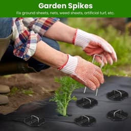 SnelShoppen - Weed Membrane Pegs 100 stuks + 12 Buffer Ringen, 150mm U-Vormige Tuinpinnen voor Onkruidmembranen, Voorzien van Stalen Grondpennen voor — thumbnail 2