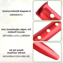 Zware metalen tentpennen voor kamperen, 12-8 inch met haak, geschikt voor harde grond en rotsachtige ondergronden — thumbnail 4