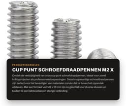 Allecto - M2 x 10 mm - Cup punt schroefdraadpennen - 100 stuks — thumbnail 5