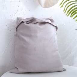 Hangende waszak, 100% linnen, ruimtebesparende waszak, deur hangende wasverzamelaar, hangende wasmand tas voor badkamer, slaapkamer, kinderkamer, 70 x 50 cm, grijs linnen — thumbnail 2
