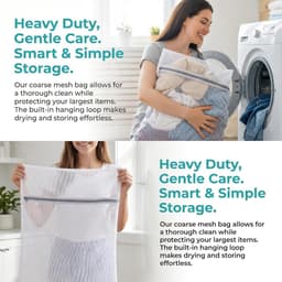 Set van 3 Duurzame Wasnetten voor Wasmachine, 50 x 60 cm, Beschermende Netwaszakken met Ritssluiting voor Delicate Kleding, Sokken en Ondergoed — thumbnail 2