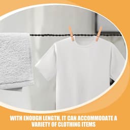 Elastische Waslijn Set - Droogtouw Buiten - Kleding Drogen - Met Haken - 150 cm - Zwart — thumbnail 3
