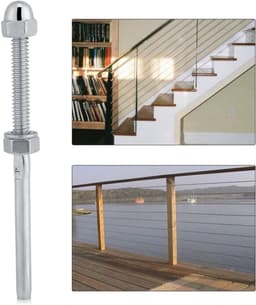 SnelShoppen - 10 Stuks RVS Handrail Kabel Spanner met Draadverbinding voor 1/8" Kabel railing systeem - Duurzaam en Roestvrij staal - Eenvoudige insta — thumbnail 3