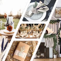 Gedroogd Pampasgras - Natuurlijke Gedroogde Bloemen, Zwart en Wit Pampasgras Pluizige Bladeren, Gedroogd Bloemenboeket Voor Knutselen, voor Bruiloftstafel Woonkamer Vazen Boho Home Decor — thumbnail 3