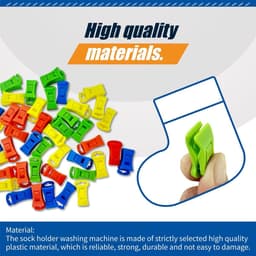 SnelShoppen - 40 Sokclips voor het Koppelen van Sokken, Kleurige en Duurzame Plastic Clips voor de Wasmachine of Droger, Geen Kreuken of Verlies, Perf — thumbnail 3