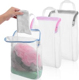 3D Mesh Waszakken Set van 3 met Ophanglussen, Duurzame Rits Waszakken voor Kleding, Delicates en Ondergoed, Ideaal voor de Wasmachine — thumbnail 1