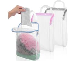 3D Mesh Waszakken Set van 3 met Ophanglussen, Duurzame Rits Waszakken voor Kleding, Delicates en Ondergoed, Ideaal voor de Wasmachine