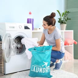 Waterdichte Reusable Waszak voor Reizen - 2 Stuks met Handvat, Geschikt voor Vuile Kleding, Badkleding en Sporttassen — thumbnail 3