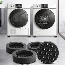 Antivibratie Voetjes - Wasmachine Onderzetters - Stil Huishouden - Universele Pasvorm - 4 Stuks - Zwart — thumbnail 2