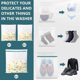 SnelShoppen - Pack van 3 Waszakken - Fijne Wasnetjes voor Kleding, Ondergoed, BH's, Babykleding, Schoenen en Pluche Dieren - Ideaal voor Reizen en Was — thumbnail 2
