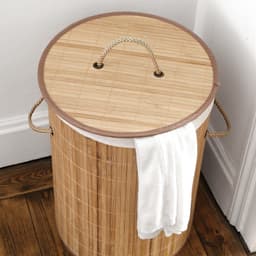 CALICOSY - Ronde bamboe wasmand met meerdere touwgrepen 40x40x50cm — thumbnail 4