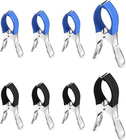 Grote Wasknijpers - Handdoek Clips - Kleding Drogen - Roestvrij Staal - 12 cm - Blauw Zwart — thumbnail 1