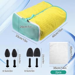 2-in-1 Schoenwaszak voor Wasmachine met Verstelbare Schoenstrekkers en Stofzakken - Ideaal voor Sneakers, Sportschoenen en Schoenonderhoud - 39 x 33 x 17 cm — thumbnail 5