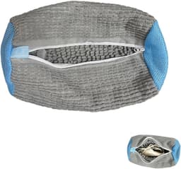 Wasnetjes met ritssluiting - Grijs - 39 x 19 cm - Chenille Waszak voor Schoenen - Herbruikbaar en Draagbaar — thumbnail 1