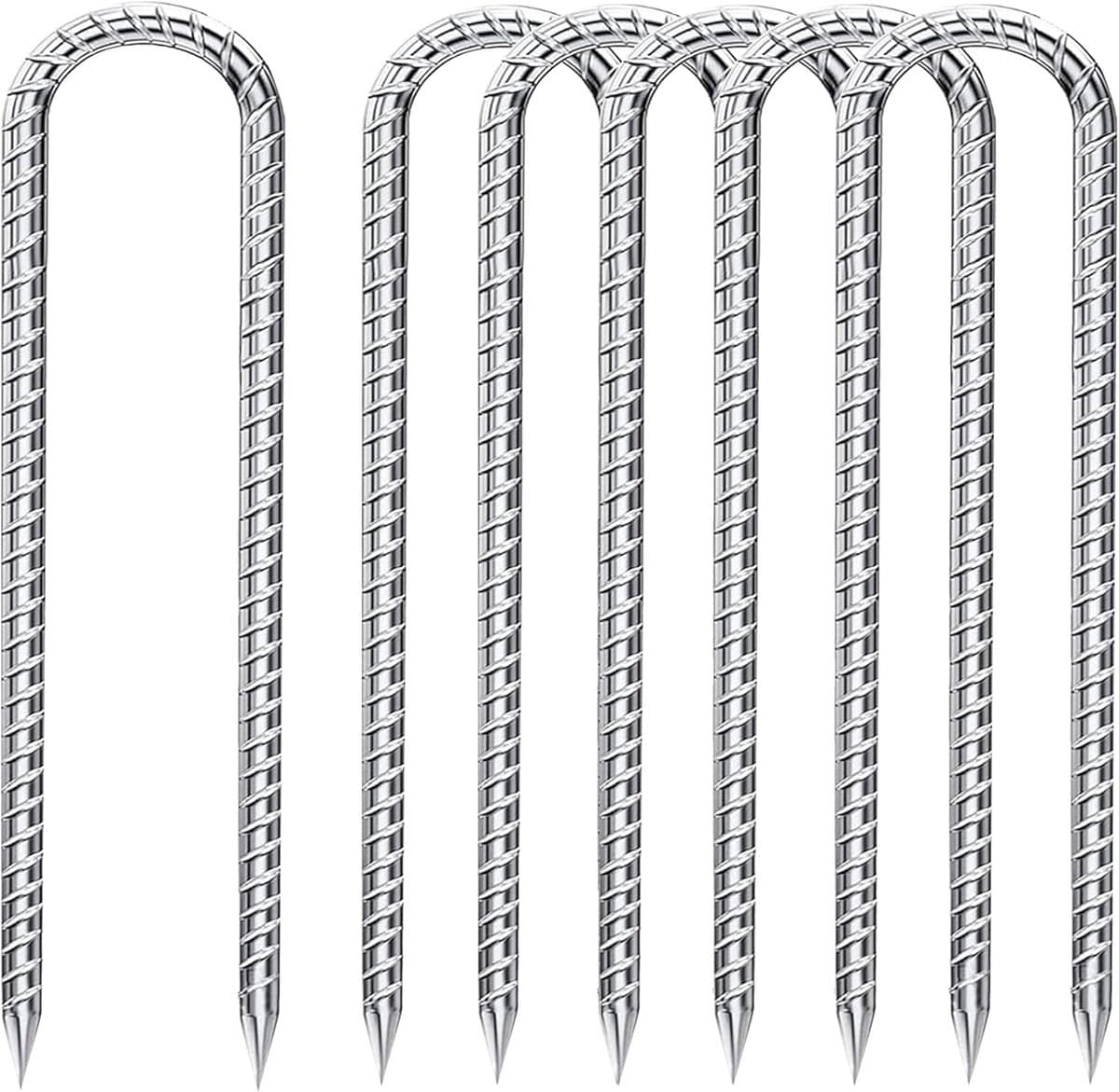 Schroefharingen - Zilver - 30 cm - Verzinkt Stalen Grondankers - Voor Camping en Tuin — afbeelding 1