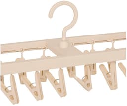 5Five Wasgoed droogcarrousel/droogmolen - 32 clips/knijpers - beige - kunststof - 40 x 12 x 43 cm - ruimte besparend — thumbnail 4