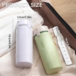 4-in-1 reisdispenser, navulbaar, lekvrij design, groen | Draagbare reisflessen om te vullen, altijd bij de hand, shampoo, crème, spoeling, lichaamsverzorging — thumbnail 3