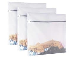 3pcsEen set waszakken van honingraatgaas, geschikt voor het opbergen van kwetsbare kledingstukken en voor gebruik als machinewasbare zakken voor ondergoed,60x60cm — afbeelding 1