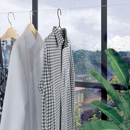 Intrekbare Waslijn - Droogrek Telescoop - Kleding Drogen - 5 Sterke Lijnen - 375 m per lijn - Wit — thumbnail 4