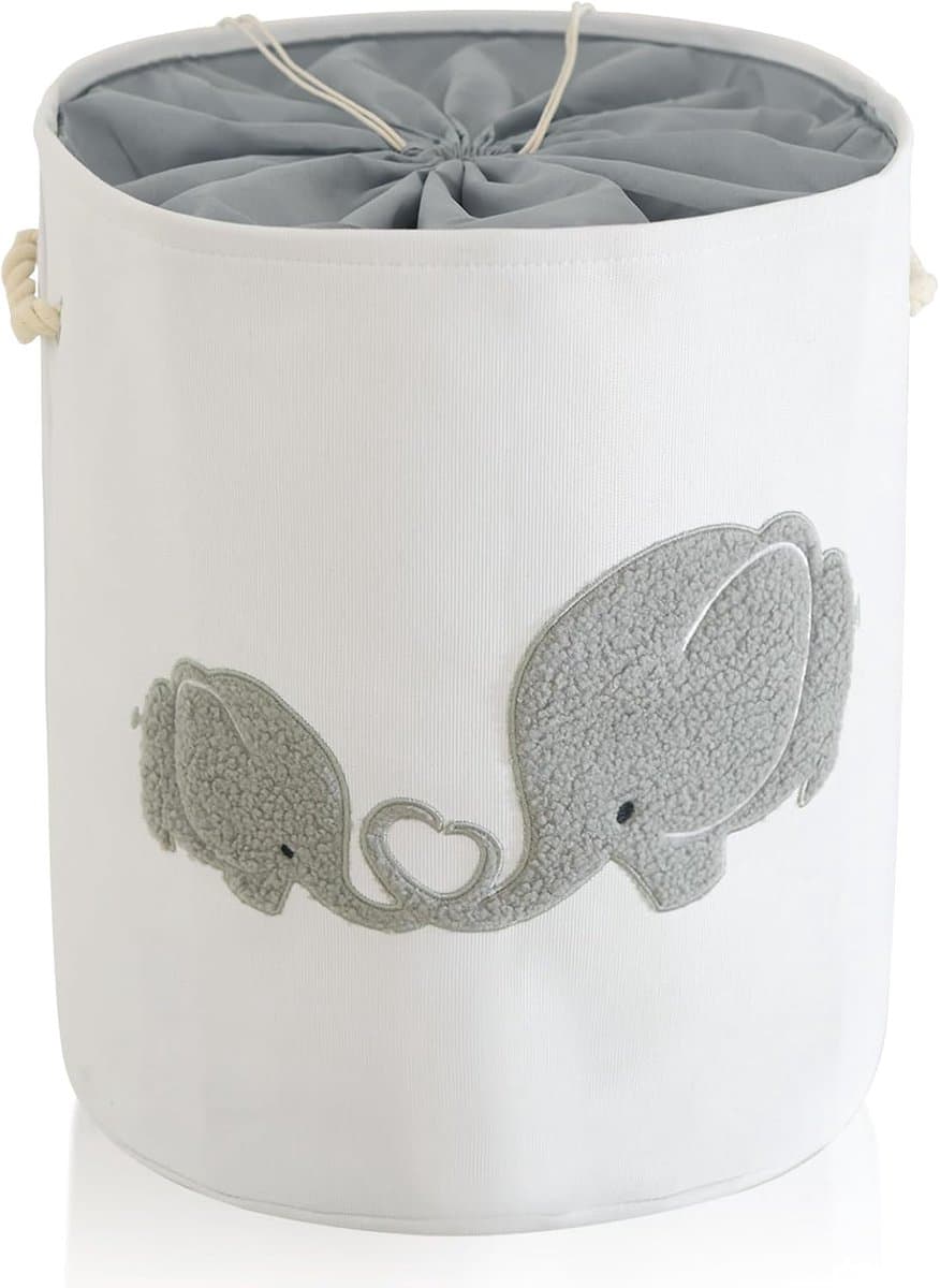 SnelShoppen - Baby wasmand voor kinderkamer 58L - Extra grote grijze opbergmand met ritssluiting voor speelgoed, kinderspeelgoed, was en cadeau - Idea — afbeelding 1