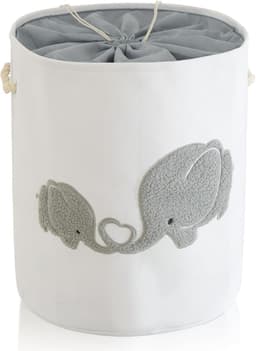 SnelShoppen - Baby wasmand voor kinderkamer 58L - Extra grote grijze opbergmand met ritssluiting voor speelgoed, kinderspeelgoed, was en cadeau - Idea — thumbnail 1