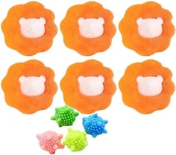 6 Stuks Wasballen Anti Klit Wasmachine Pluizenverwijderaar Bloemvorm Wasbol Wasgoed Reinigingsbal Herbruikbare Wasdroger Ballen Voor Kleding Dekens Jassen Handdoeken — thumbnail 2