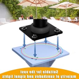 Universele grondanker voor parasol, stevige metalen basisplaat voor betonnen ondergrond, optimale stabiliteit en weerbestendigheid, geschikt voor zware wind en belastingen boven 1 kg — thumbnail 3