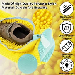 Schoen wasmachine tas, schoen tas voor wasmachine, trainer wasmachine tas, premium rits, duurzame schoen wassen zak voor canvas sneakers, herbruikbare schoen schoonmaken waszak, Geel — thumbnail 3