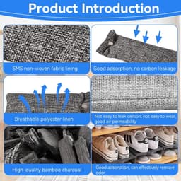 Dailygoods- Actieve Koolzakken 4 Stuks - Geurabsorbeerder - Herbruikbaar - Bamboehoutskool - Ademend - Duurzaam Materiaal - Geurabsorber — thumbnail 4