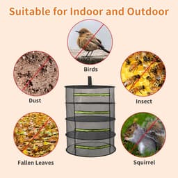 Dailygoods- Kruidendroogrek 4-laags - Opvouwbaar Droognet - Duurzaam Netstof - Voor Kruiden/Bloemen - Ideaal voor Tuinders - Stabiliteit bij Volledige Belasting - Planten Droger — thumbnail 5