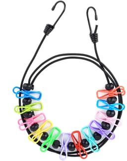Dailygoods- Waslijn Verstelbaar van 1,8 tot 3 Meter - Draagbare Camping Waslijn - Inklapbare Reiswaslijn - 12 Klemmen - Lichtgewicht en Duurzaam Touw - Kledinglijn — thumbnail 1