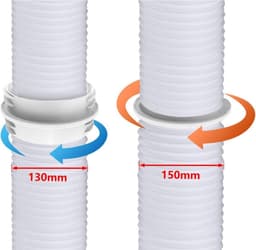 Afvoerslangkoppeling - Slangadapter - Airco Installatie - Universele Pasvorm - 13/15 cm - Wit — thumbnail 5