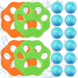 SnelShoppen - 16 Stuks Anti-Haar Wasmachine Herbruikbare Anti-Haar Ballen Epilator Vacht Haar Vangers voor Kleding en Beddengoed - Effectieve Lintverw — thumbnail 1