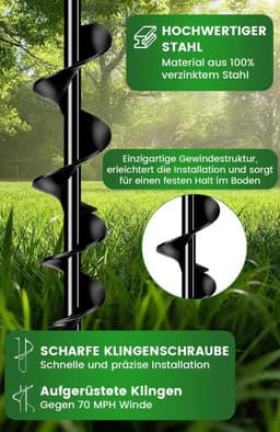 SnelShoppen - Ground Anchors 48 cm Set van 8 met Duurzame Straps - Grondankers voor Tent, Schommels, Luifels - Bijzonder Stabiliteit en Eenvoudige Ins — thumbnail 2