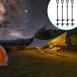 SnelShoppen - 36 cm Grondankers, Tentharingen, Windstormspikes - 5 Stuks Zandharingen, Spiraal Bodemanker voor Carport, Paviljoen, Camping, Weidetent — thumbnail 4