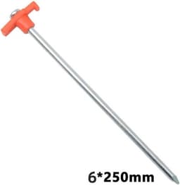 Ankers voor harde vloeren - Set van 12 stuks - Verzinkt staal - 25 cm lang - Tentaccessoires - Stabiele grondankers — thumbnail 2
