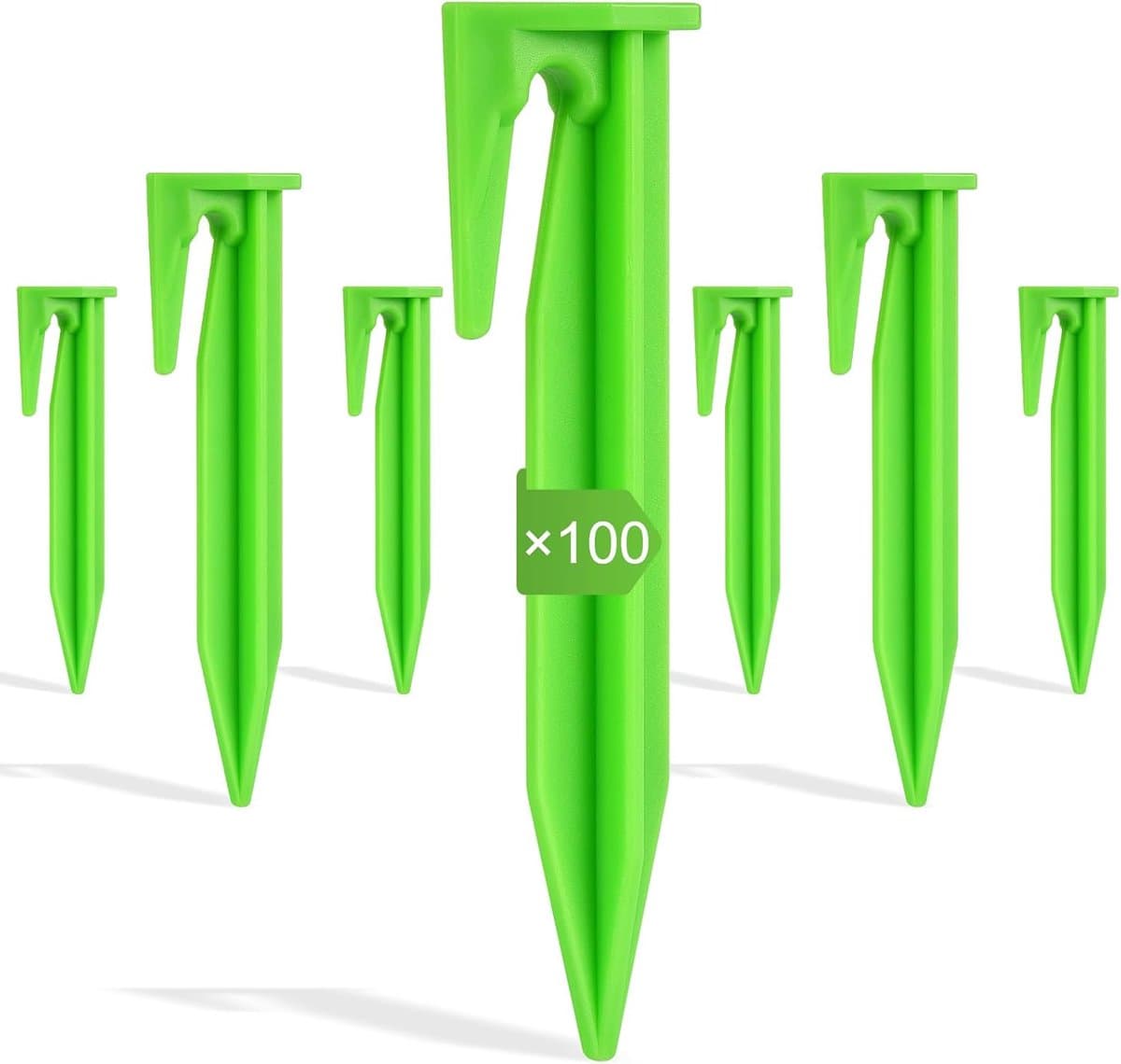 SnelShoppen - Robotic Lawnmower Pegs en Kabelbevestigingshaken - 100 Stuks Grondpinnen - 8.5 cm Groen - Voor Robotgrasmaaier en Limietkabel — afbeelding 1
