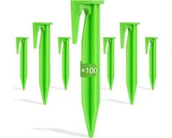 SnelShoppen - Robotic Lawnmower Pegs en Kabelbevestigingshaken - 100 Stuks Grondpinnen - 8.5 cm Groen - Voor Robotgrasmaaier en Limietkabel