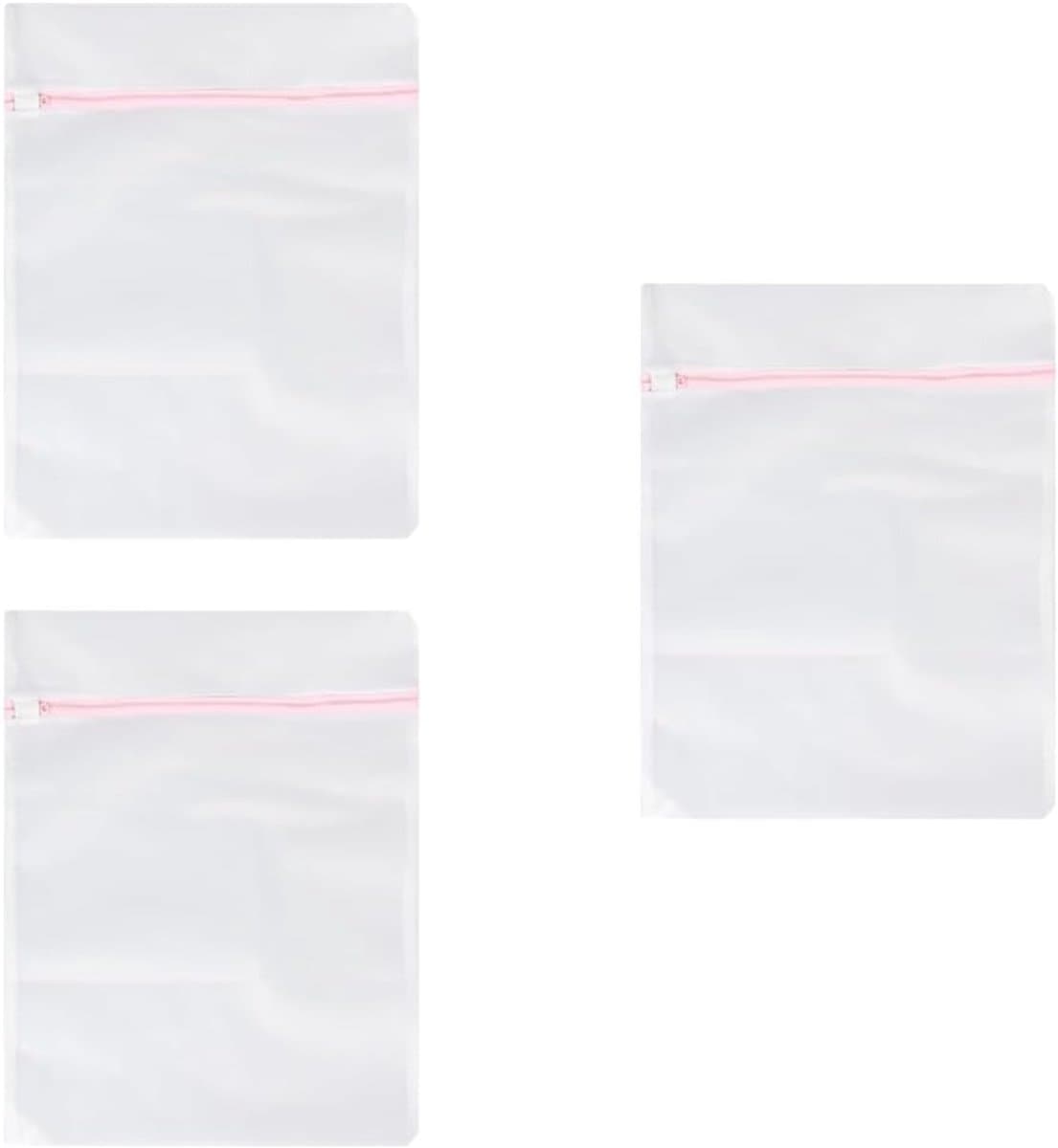 Wasnet 60 x 60 cm - fijnmazig waszak - met roze ritssluiting - bescherming voor gevoelige kleding - ShopVlot — afbeelding 1