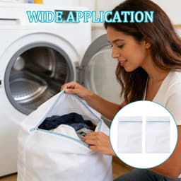 Grote Wasnetten 60 x 80 cm, Duurzame Waszak met Rits voor Kleding, Fleece en Bedlinnen, Ideaal voor de Wasmachine — thumbnail 2