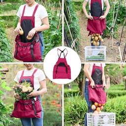 Tuinschort Fruitpluk - Oogstzak Schort - Fruit Plukken - Snelsluiting Zakken - 60 cm Hoog - Roos — thumbnail 2