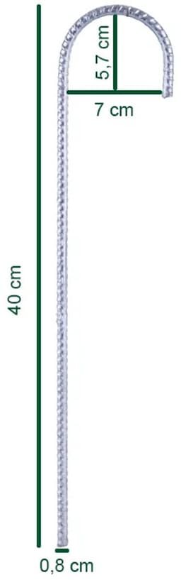 10x Grondanker staal 8mm 40cm. — thumbnail 2
