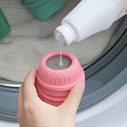 3-stuks Wasballen voor de wasmachine - Vloeibare vlekverwijderaarballen - Vlekverwijderende en reinigende ballen - Verwijdert dierenharen - 4,5*4,5*7 cm - Geschikt voor gebruik in de wasmachine met wasverzachter en andere vloeistoffen - Groen — thumbnail 4
