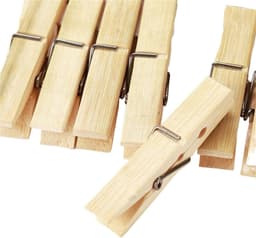Houten wasknijpers - Kledingknijpers Hout - Kleding Drogen - Natuurlijk Hout Materiaal - 100 stuks - Houtkleuren — thumbnail 5